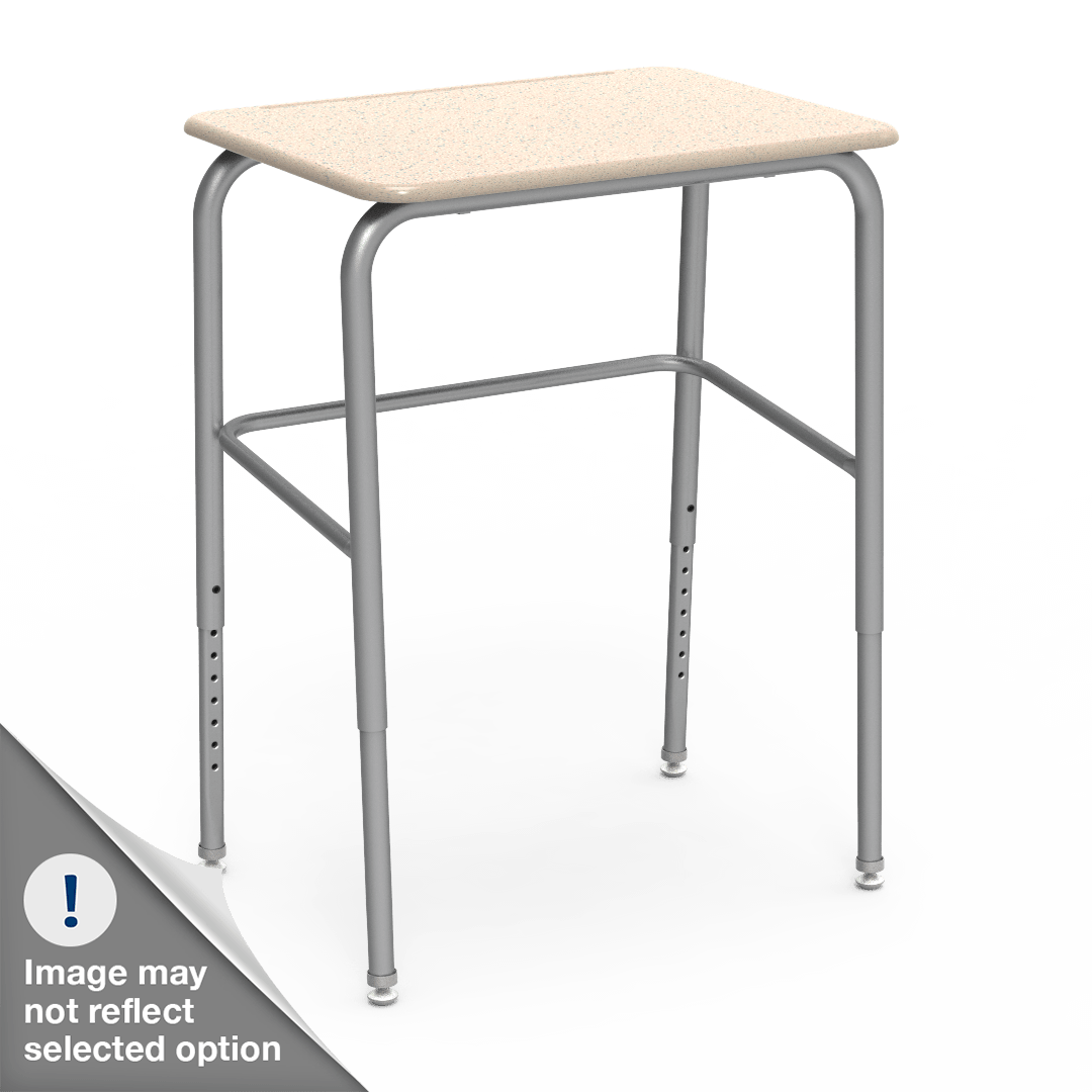 Virco 72LBM - 72 Series Student Desk Hard Plastic Top (18"W x 24"L) and Adjustable Height Legs (25"-30"H) with Leg Brace - SchoolOutlet