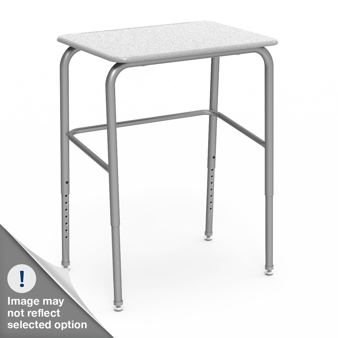 Virco 72LBM - 72 Series Student Desk Hard Plastic Top (18"W x 24"L) and Adjustable Height Legs (25"-30"H) with Leg Brace - SchoolOutlet