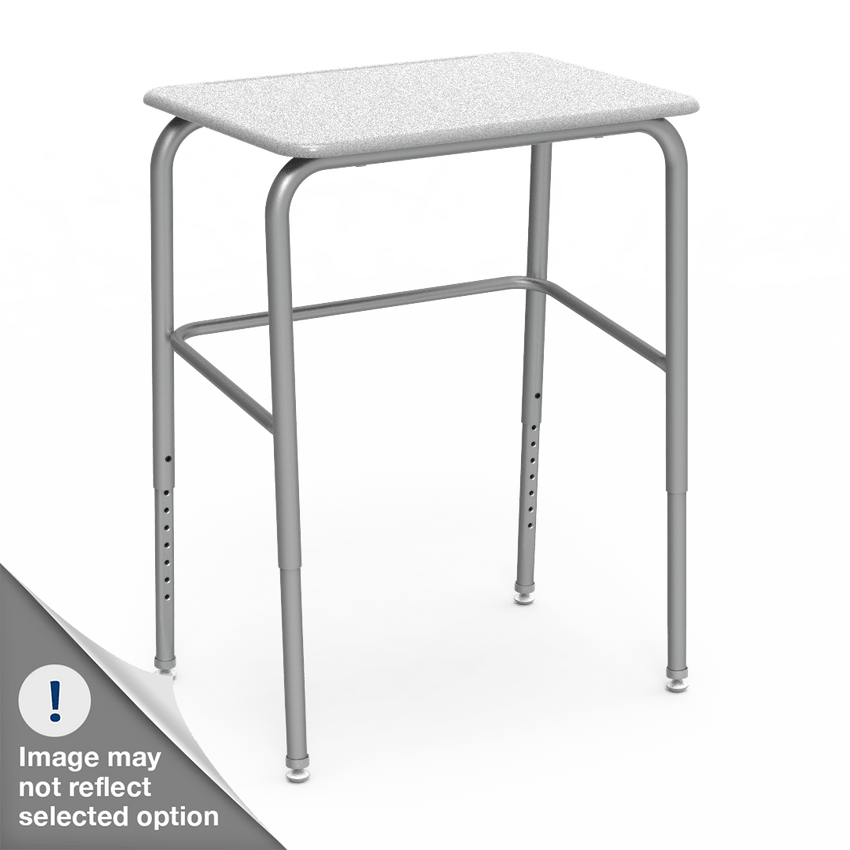 Virco 72LBM - 72 Series Student Desk Hard Plastic Top (18"W x 24"L) and Adjustable Height Legs (25"-30"H) with Leg Brace - SchoolOutlet