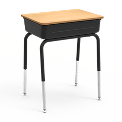 Virco 751MBB  Lift-Lid Student Desk 18" x 24" Laminate Top with Metal Book Box and Adjustable Height Legs, for Schools and Classrooms