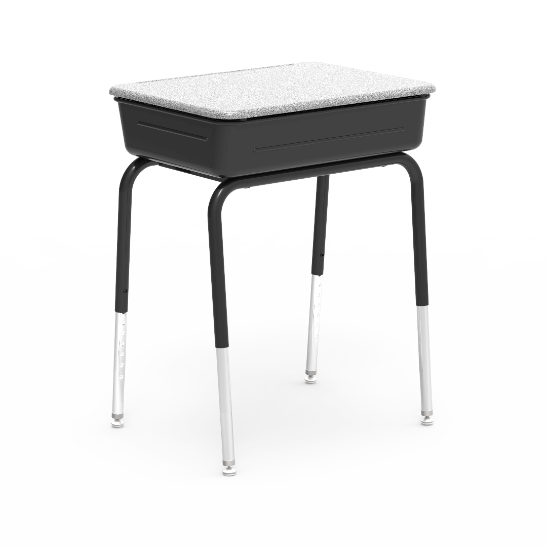 Virco 751MBBM Lift-Lid Student Desk 18" x 24" Hard Plastic Top with Metal Book Box and Adjustable Height Legs, for Schools and Classrooms - SchoolOutlet