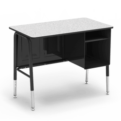 Virco 765 Jr. Executive Classroom Desk with Book Shelf, 20" x 34" Laminate Top for Elementary to Middle School Students