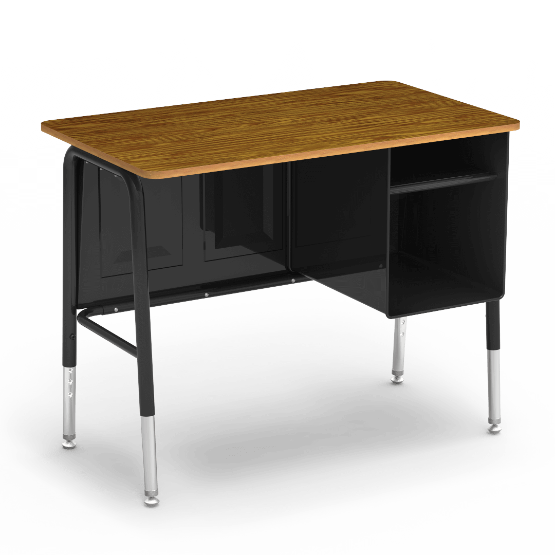 Virco 765 Jr. Executive Classroom Desk with Book Shelf, 20" x 34" Laminate Top for Elementary to Middle School Students - SchoolOutlet