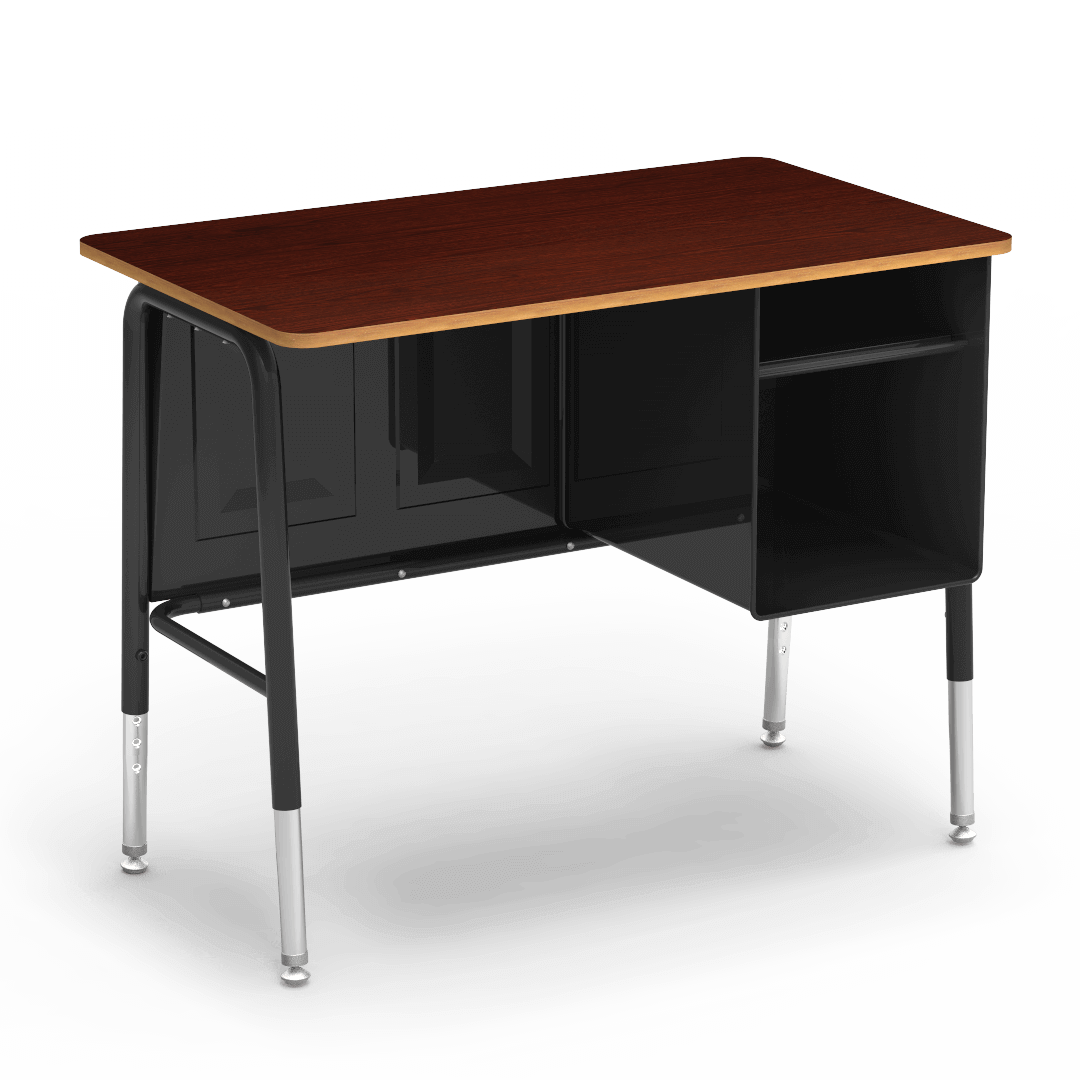 Virco 765 Jr. Executive Classroom Desk with Book Shelf, 20" x 34" Laminate Top for Elementary to Middle School Students - SchoolOutlet