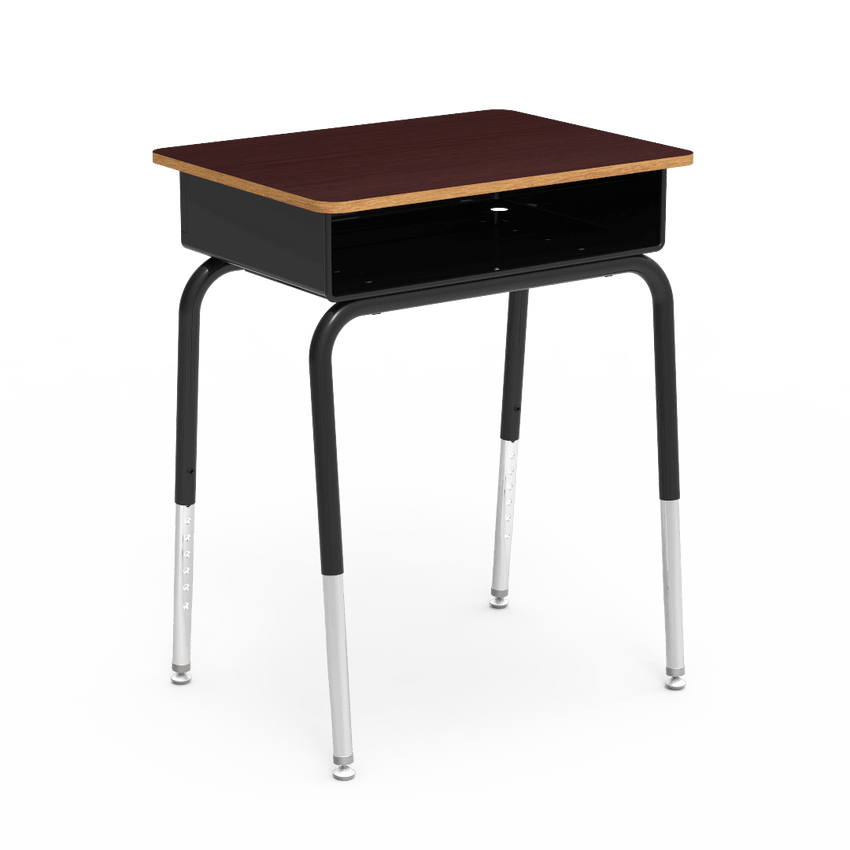 Virco 785MBB - Student Desk 18" x 24" Laminate Top with Open Front Metal Book Box and Adjustable Height Legs for Schools and Classrooms - SchoolOutlet