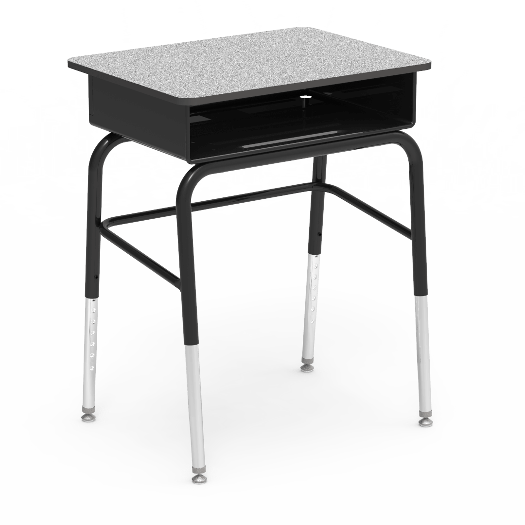 Virco 785MBBLB - Student Desk 18" x 24" Laminate Top with Open Front Metal Book Box, Leg Brace and Adjustable Hight Legs, for Schools and Classrooms - SchoolOutlet