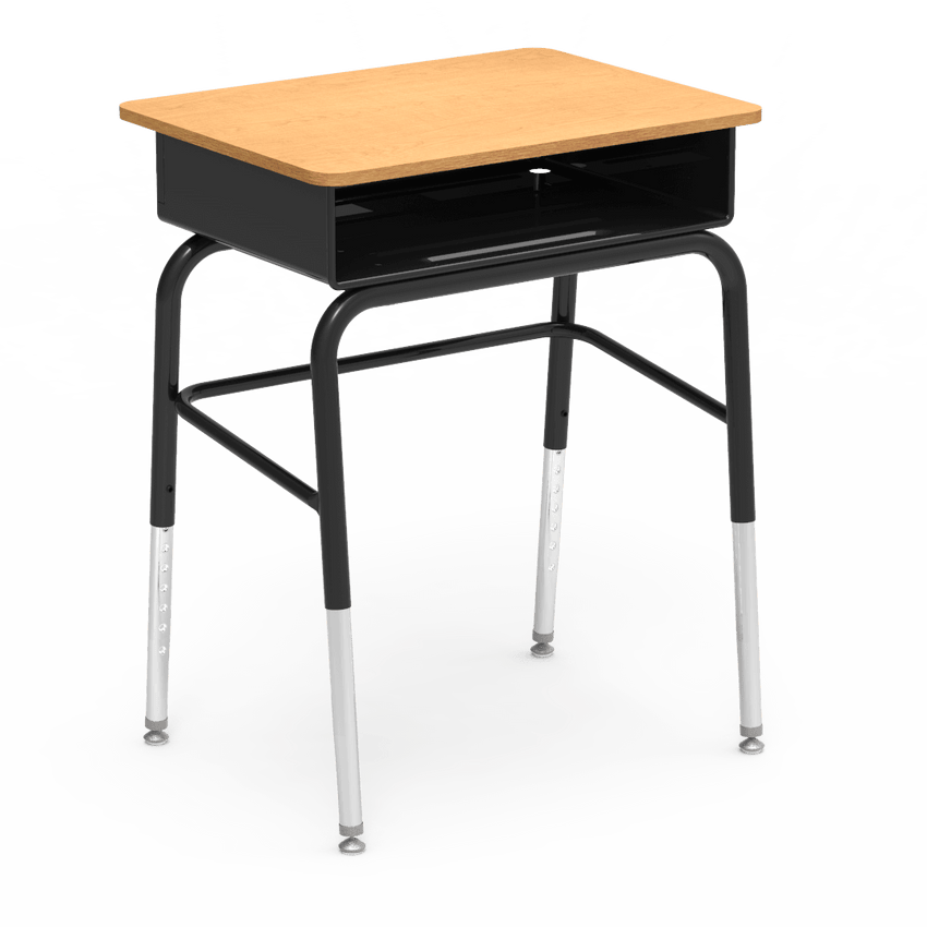Virco 785MBBLB - Student Desk 18" x 24" Laminate Top with Open Front Metal Book Box, Leg Brace and Adjustable Hight Legs, for Schools and Classrooms - SchoolOutlet