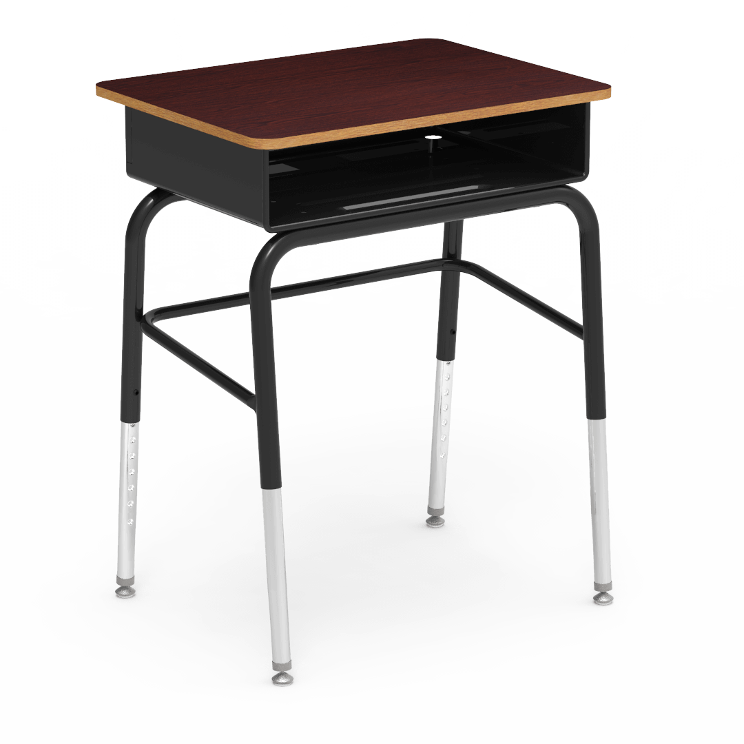 Virco 785MBBLB - Student Desk 18" x 24" Laminate Top with Open Front Metal Book Box, Leg Brace and Adjustable Hight Legs, for Schools and Classrooms - SchoolOutlet