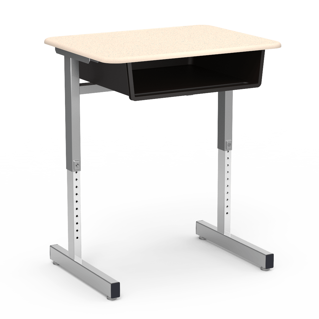 Virco 871M - Student Desk with Open Front Book Box, 20" x 26" Hard Plastic Top, Cantilever Legs - SchoolOutlet