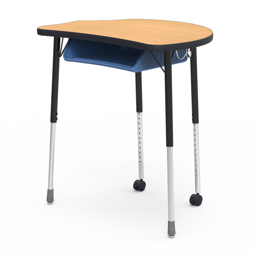 Virco MC2432BBC - Virco Molecule Series Student Desk 24" x 32" Laminate Top with Plastic Book-Box and two Casters- Create Shapes when Pushed Together - SchoolOutlet