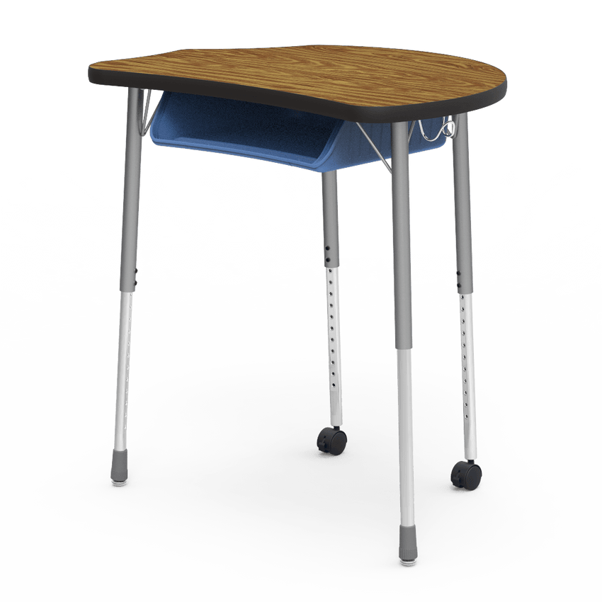 Virco MC2432BBC - Virco Molecule Series Student Desk 24" x 32" Laminate Top with Plastic Book-Box and two Casters- Create Shapes when Pushed Together - SchoolOutlet