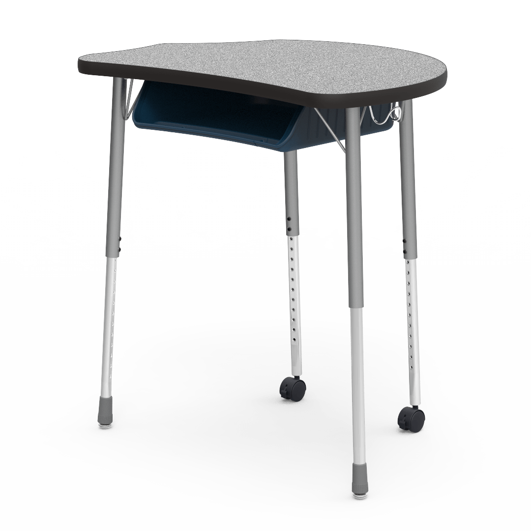 Virco MC2432BBC - Virco Molecule Series Student Desk 24" x 32" Laminate Top with Plastic Book-Box and two Casters- Create Shapes when Pushed Together - SchoolOutlet