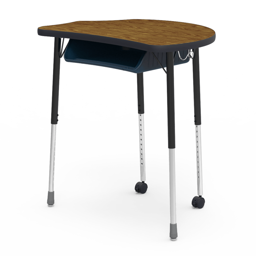 Virco MC2432BBC - Virco Molecule Series Student Desk 24" x 32" Laminate Top with Plastic Book-Box and two Casters- Create Shapes when Pushed Together - SchoolOutlet