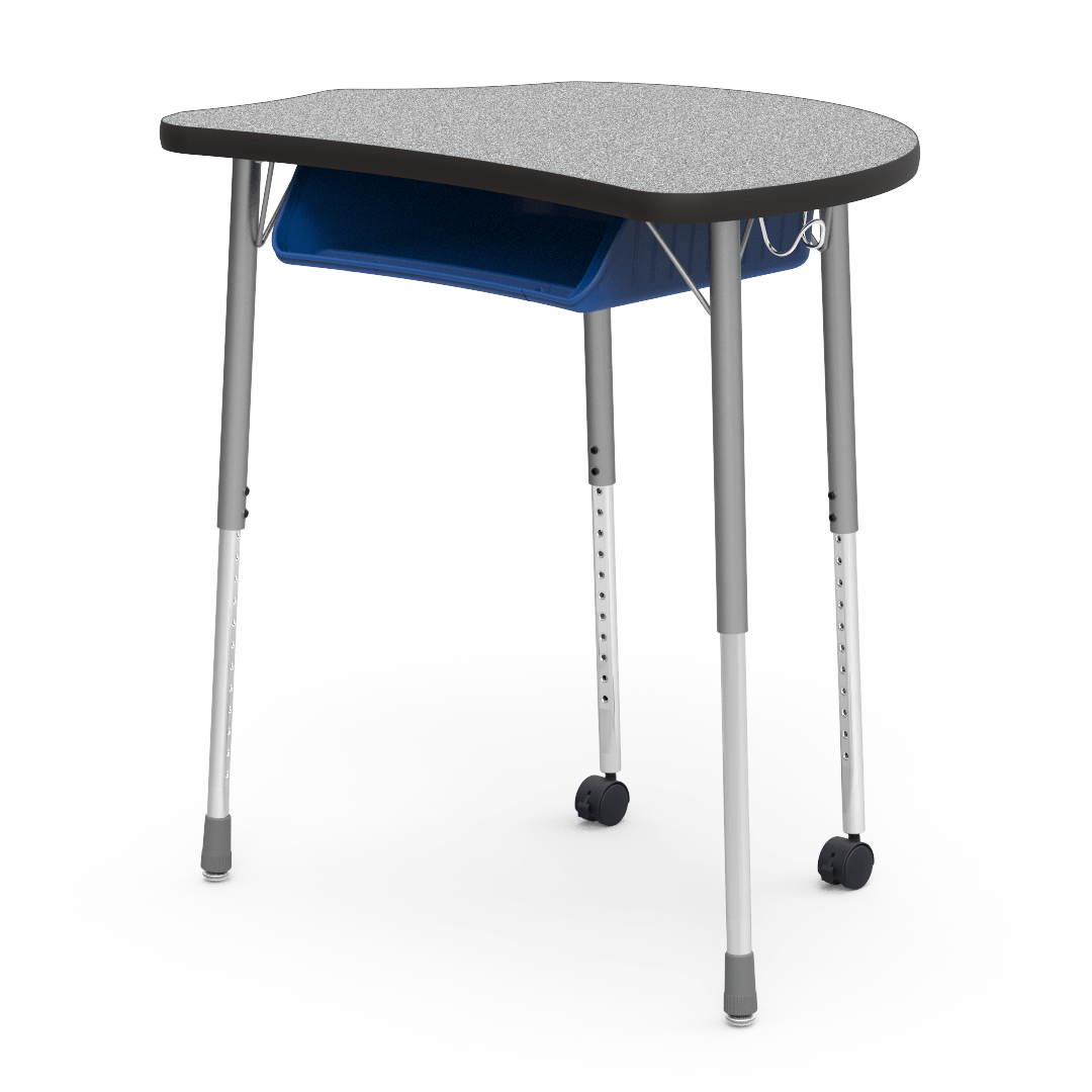 Virco MC2432BBC - Virco Molecule Series Student Desk 24" x 32" Laminate Top with Plastic Book-Box and two Casters- Create Shapes when Pushed Together - SchoolOutlet