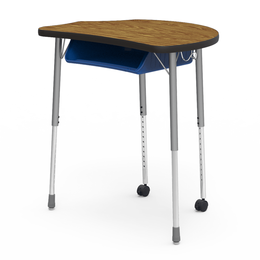 Virco MC2432BBC - Virco Molecule Series Student Desk 24" x 32" Laminate Top with Plastic Book-Box and two Casters- Create Shapes when Pushed Together - SchoolOutlet