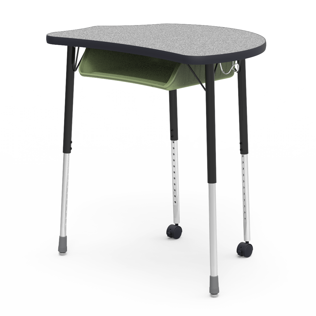 Virco MC2432BBC - Virco Molecule Series Student Desk 24" x 32" Laminate Top with Plastic Book-Box and two Casters- Create Shapes when Pushed Together - SchoolOutlet