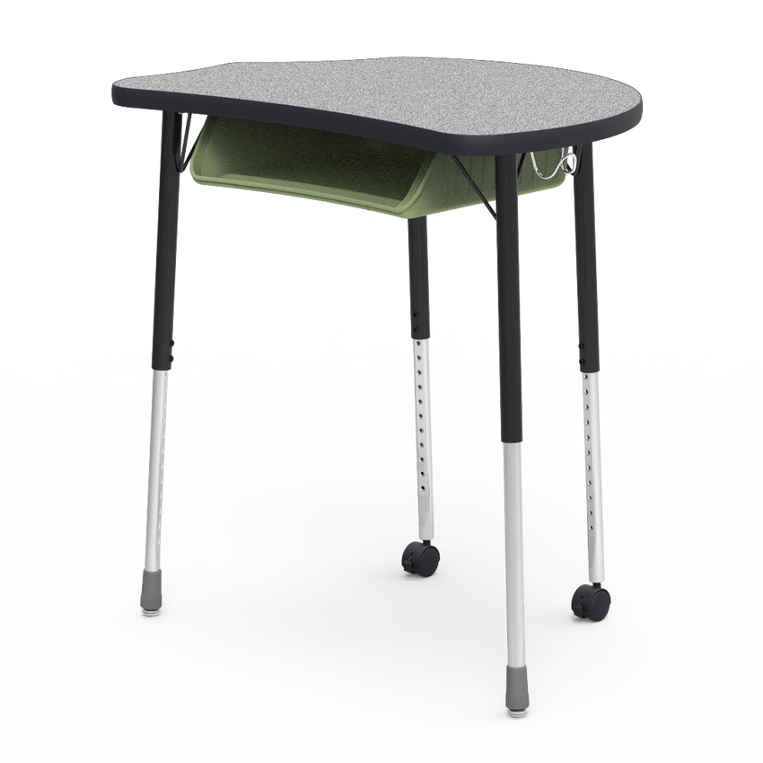 Virco MC2432BBC - Virco Molecule Series Student Desk 24" x 32" Laminate Top with Plastic Book-Box and two Casters- Create Shapes when Pushed Together - SchoolOutlet