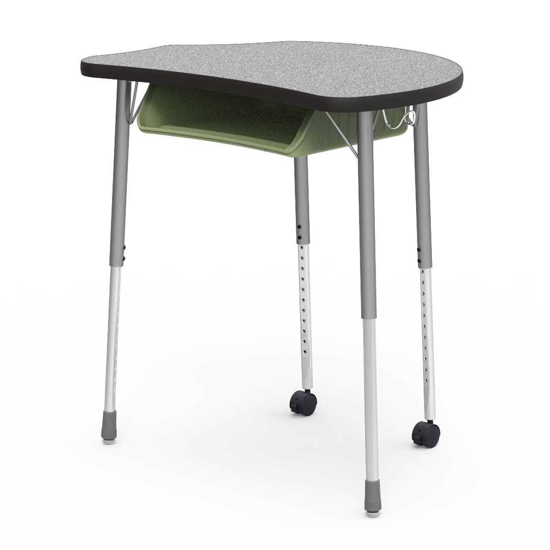 Virco MC2432BBC - Virco Molecule Series Student Desk 24" x 32" Laminate Top with Plastic Book-Box and two Casters- Create Shapes when Pushed Together - SchoolOutlet