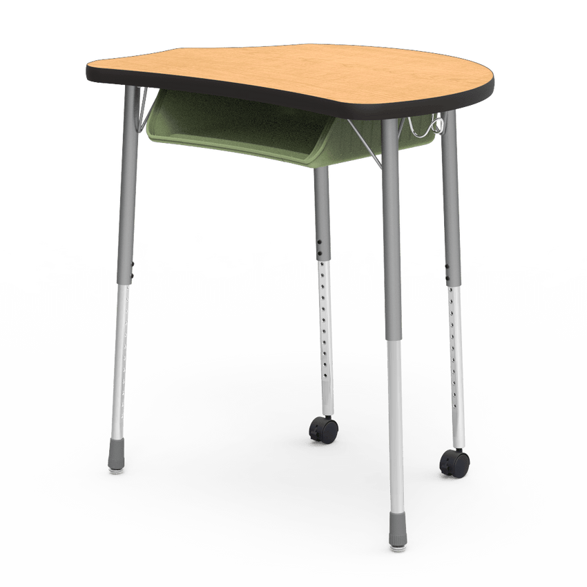 Virco MC2432BBC - Virco Molecule Series Student Desk 24" x 32" Laminate Top with Plastic Book-Box and two Casters- Create Shapes when Pushed Together - SchoolOutlet