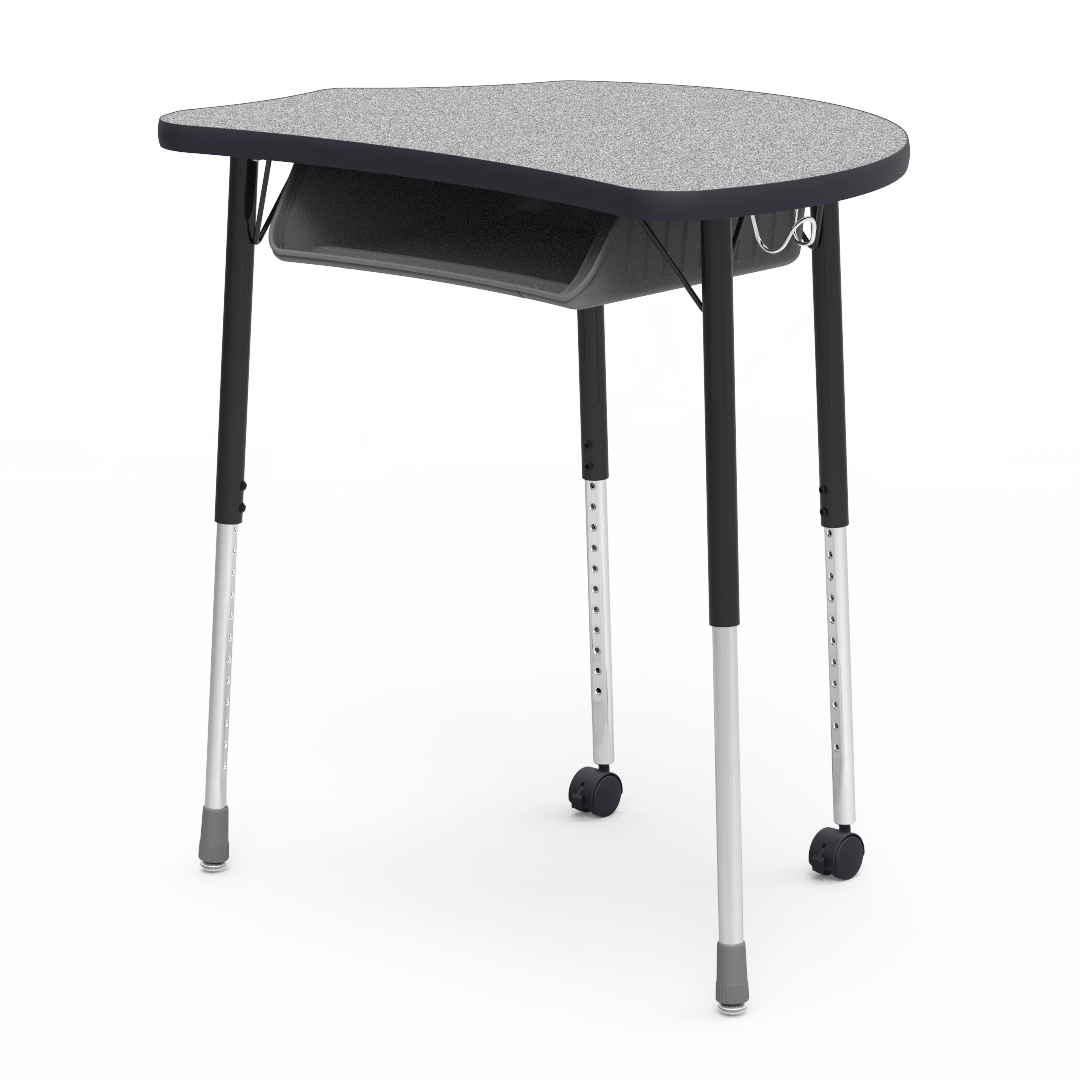 Virco MC2432BBC - Virco Molecule Series Student Desk 24" x 32" Laminate Top with Plastic Book-Box and two Casters- Create Shapes when Pushed Together - SchoolOutlet