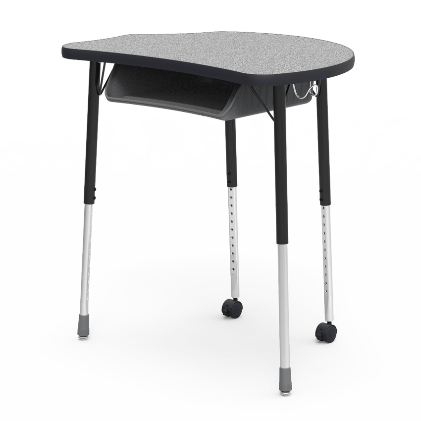 Virco MC2432BBC - Virco Molecule Series Student Desk 24" x 32" Laminate Top with Plastic Book-Box and two Casters- Create Shapes when Pushed Together - SchoolOutlet