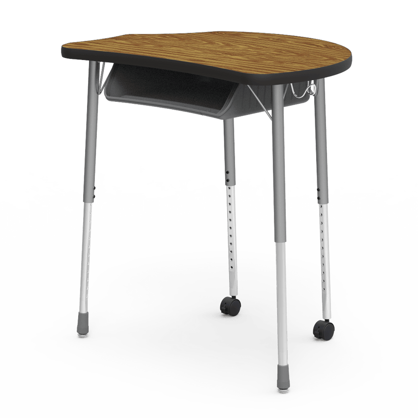 Virco MC2432BBC - Virco Molecule Series Student Desk 24" x 32" Laminate Top with Plastic Book-Box and two Casters- Create Shapes when Pushed Together - SchoolOutlet