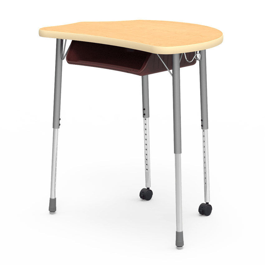 Virco MC2432BBC - Virco Molecule Series Student Desk 24" x 32" Laminate Top with Plastic Book-Box and two Casters- Create Shapes when Pushed Together - SchoolOutlet