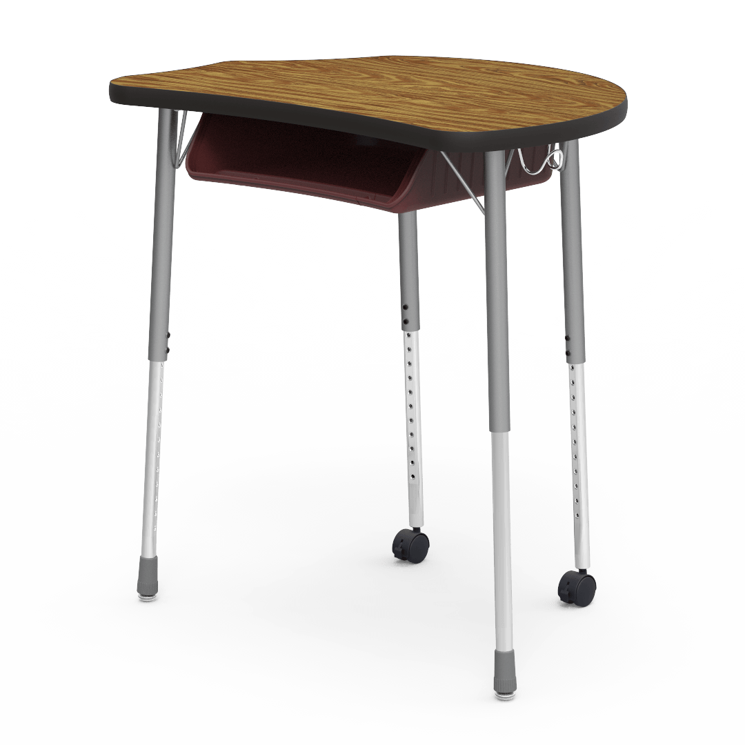 Virco MC2432BBC - Virco Molecule Series Student Desk 24" x 32" Laminate Top with Plastic Book-Box and two Casters- Create Shapes when Pushed Together - SchoolOutlet