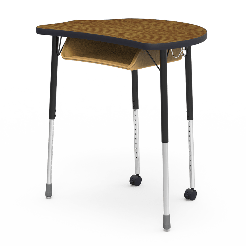 Virco MC2432BBC - Virco Molecule Series Student Desk 24" x 32" Laminate Top with Plastic Book-Box and two Casters- Create Shapes when Pushed Together - SchoolOutlet