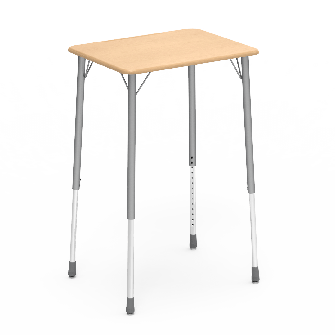 Virco Z2026SUM - ZUMA Series Stand-Up Height Student Desk, Hard Plastic 20" x 26-1/8" Top, 29"-41"H - SchoolOutlet