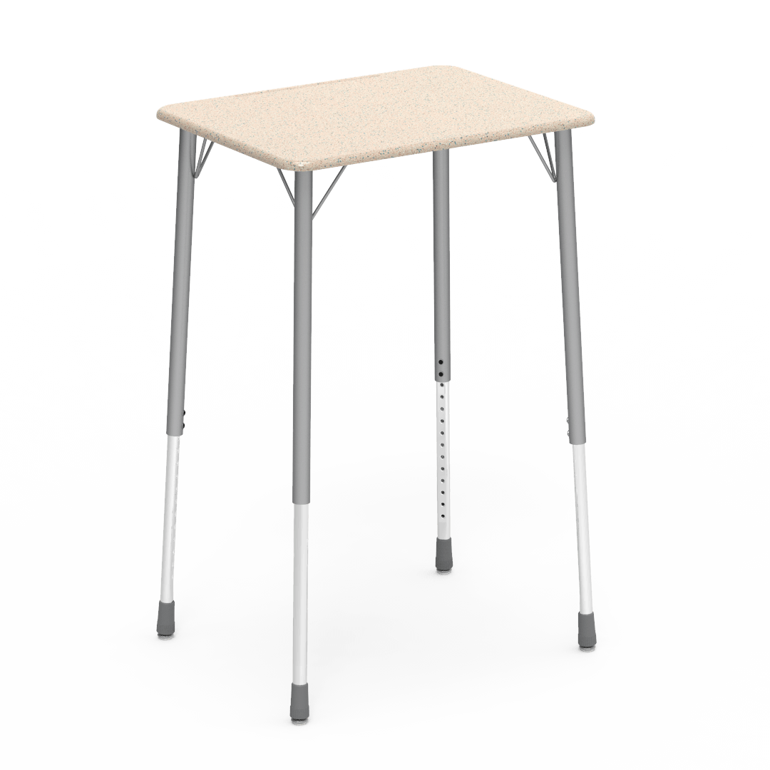 Virco Z2026SUM - ZUMA Series Stand-Up Height Student Desk, Hard Plastic 20" x 26-1/8" Top, 29"-41"H - SchoolOutlet