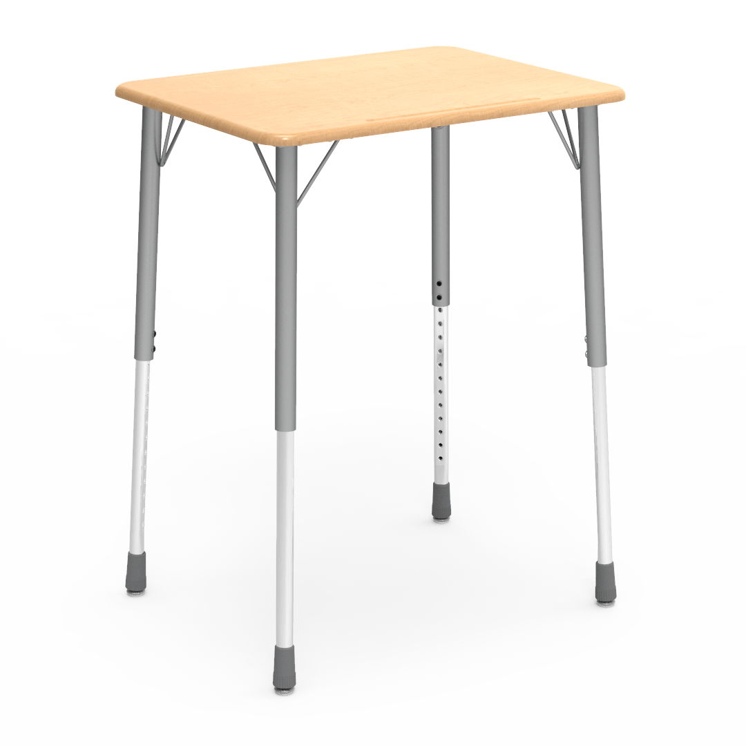 Virco ZADJ2026M - ZUMA Series Student Desk, Hard Plastic 20" x 26-1/8" Top, 22"-34"H Adjustable Height - SchoolOutlet