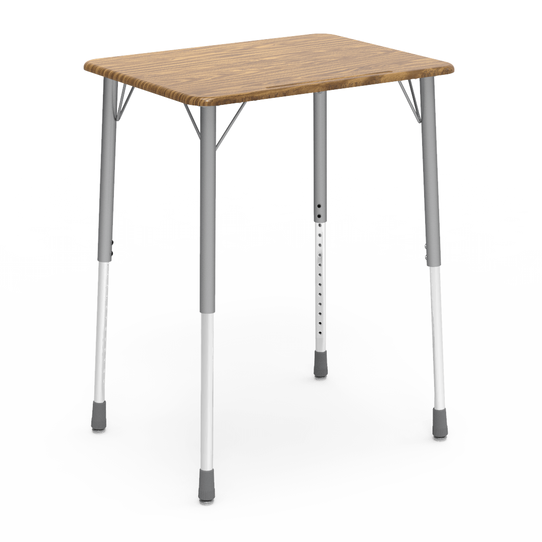 Virco ZADJ2026M - ZUMA Series Student Desk, Hard Plastic 20" x 26-1/8" Top, 22"-34"H Adjustable Height - SchoolOutlet