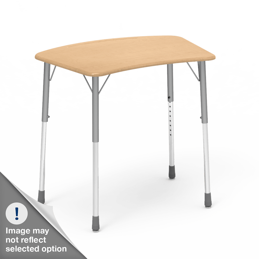 Virco ZADJ2031BRM - ZUMA Series Student Desk, Hard Plastic 22 3/4" x 31 5/8" Top with wire book box - SchoolOutlet