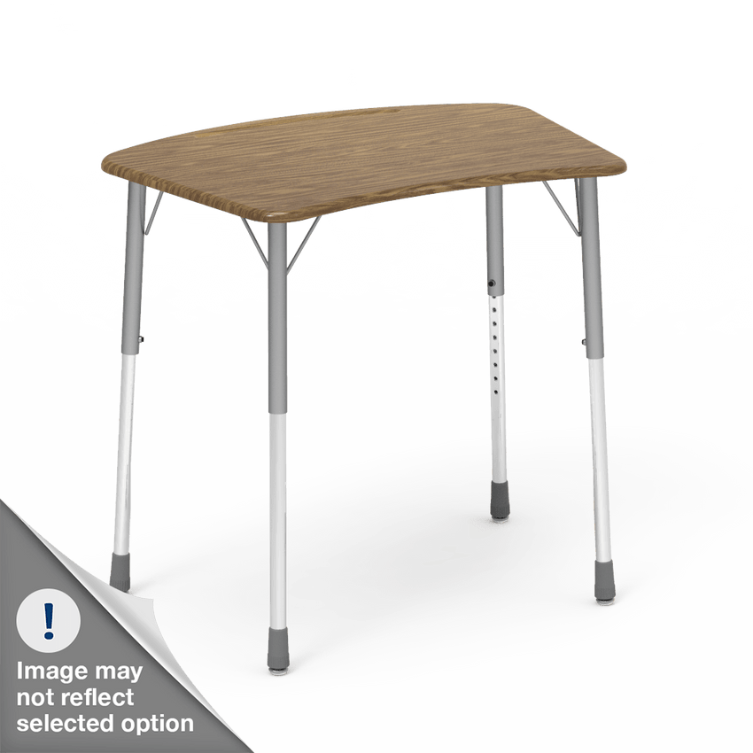 Virco ZADJ2031BRM - ZUMA Series Student Desk, Hard Plastic 22 3/4" x 31 5/8" Top with wire book box - SchoolOutlet