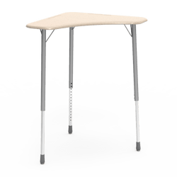 Virco ZBOOMSUM - ZUMA Series Stand-Up Height Student Desk - Boomerang Shape, Hard Plastic Top, 29"-41"H