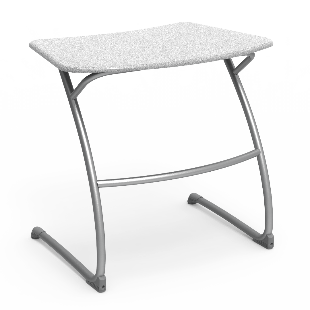 Virco ZDESK29M - ZUMA Series Student Cantilever Desk, Bowfront Shape Hard Plastic Top, 29"H - SchoolOutlet