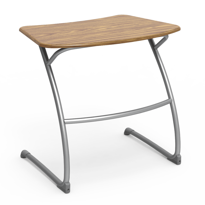 Virco ZDESK29M - ZUMA Series Student Cantilever Desk, Bowfront Shape Hard Plastic Top, 29"H - SchoolOutlet