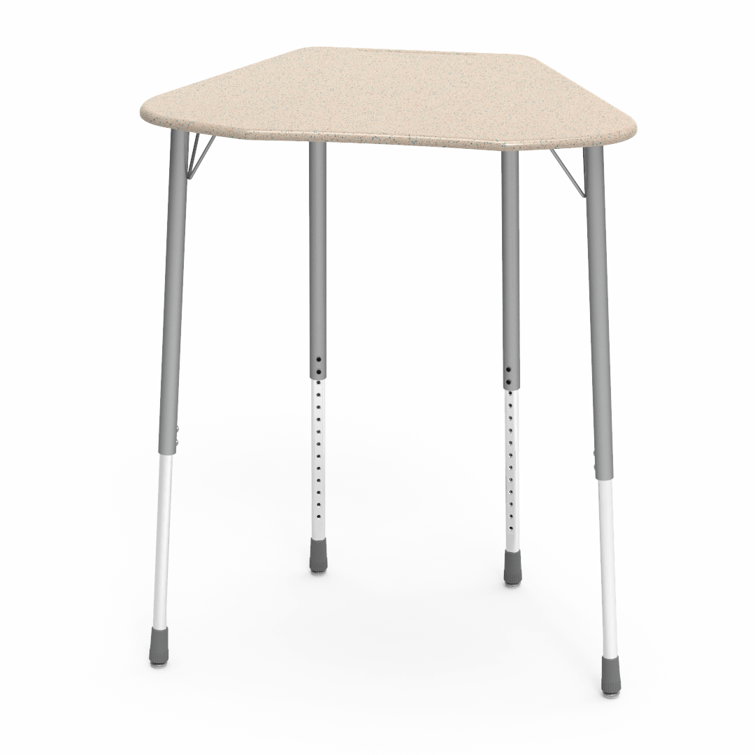 Virco ZHEXSUM - ZUMA Series Stand-Up Height Student Desk, Collaborative Shape Hard Plastic Top for 6-Desk Hexagonal Grouping, 29"-41"H - SchoolOutlet