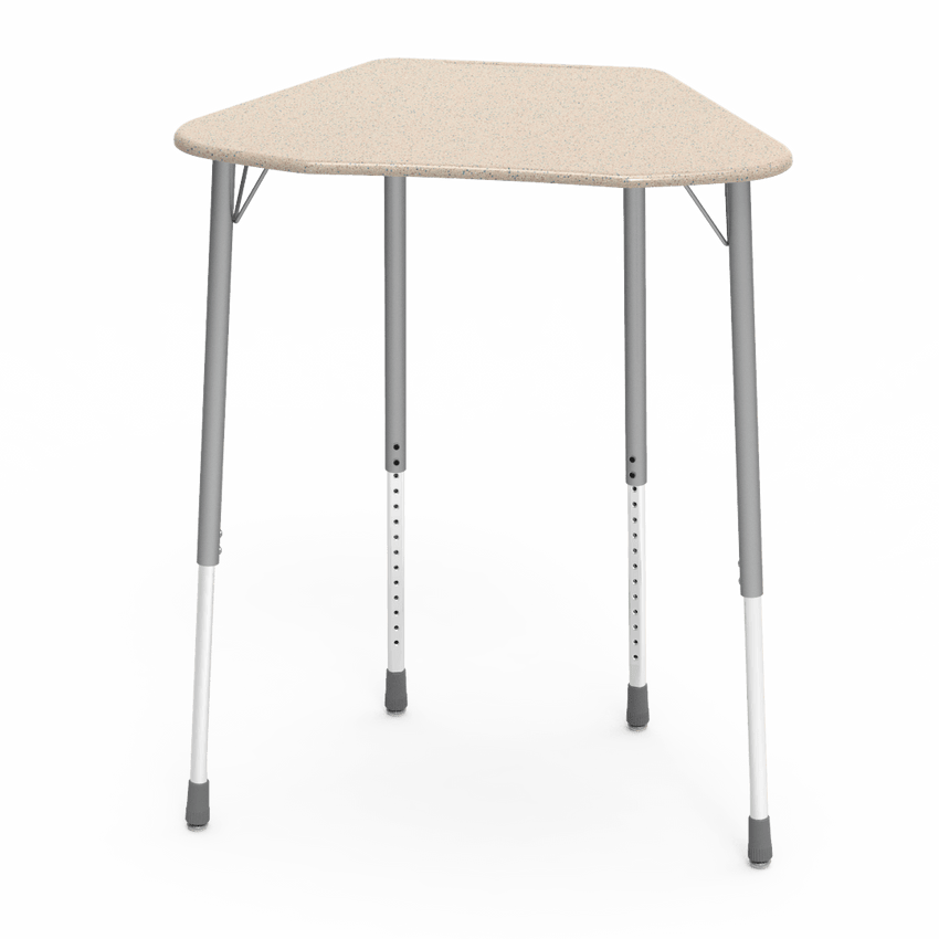 Virco ZHEXSUM - ZUMA Series Stand-Up Height Student Desk, Collaborative Shape Hard Plastic Top for 6-Desk Hexagonal Grouping, 29"-41"H - SchoolOutlet