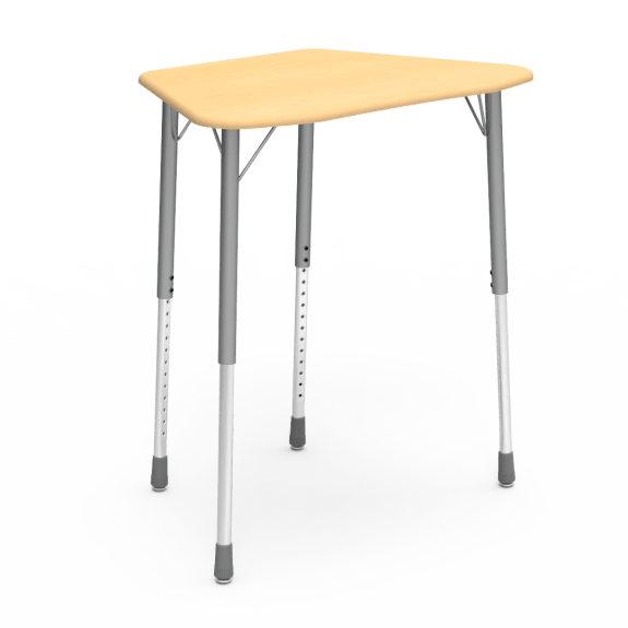 Virco ZOCTM - ZUMA Series Student Desk, Collaborative Shape Hard Plastic Top for 8-Desk Octagonal Grouping, 22"-34"H Adjustable Height - SchoolOutlet