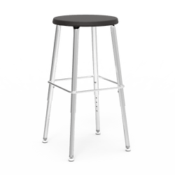 Virco 1201927SG - 120 Series Stool with Molded Polypropylene Seat - 19-27" Adjustable Seat Height and Foot Rest