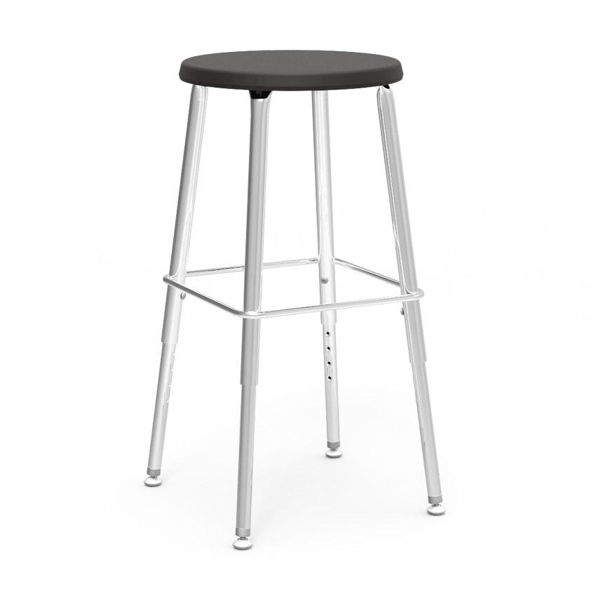 Virco 1201927SG - 120 Series Stool with Molded Polypropylene Seat - 19-27" Adjustable Seat Height and Foot Rest - SchoolOutlet