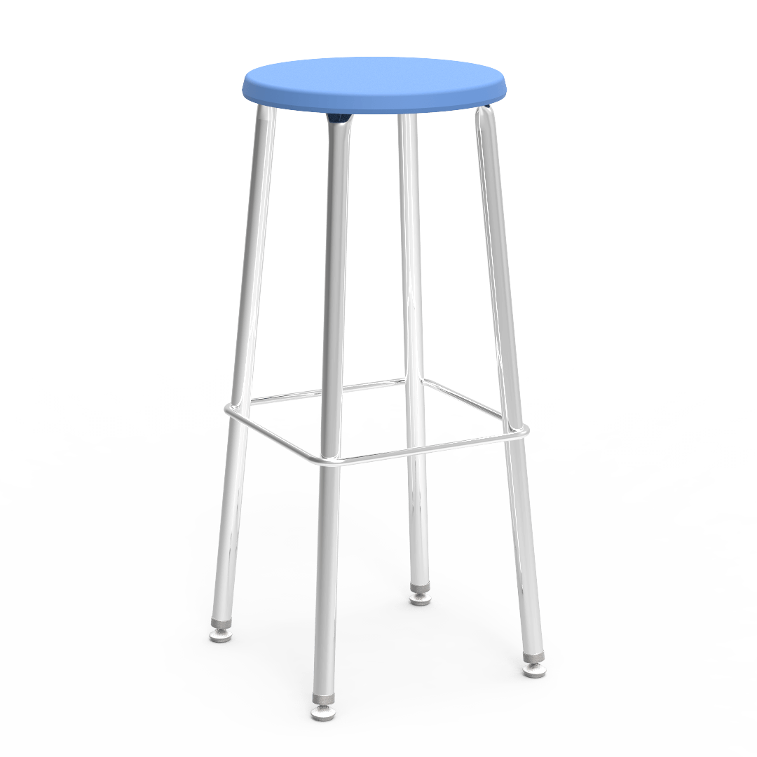 Virco 12030 - 120 Series 30" High Stool with Colored Plastic Seat, Chrome Frame - SchoolOutlet