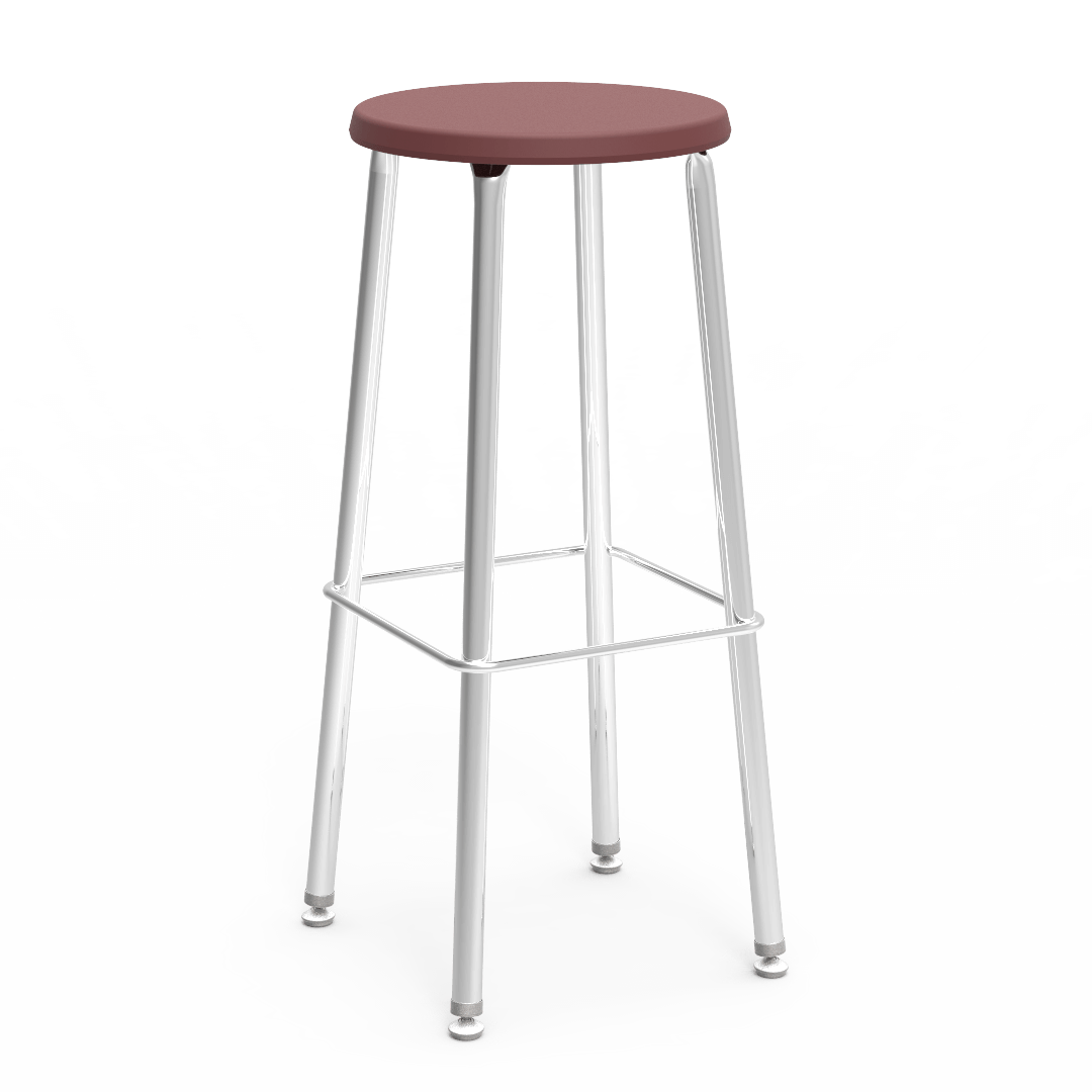 Virco 12030 - 120 Series 30" High Stool with Colored Plastic Seat, Chrome Frame - SchoolOutlet