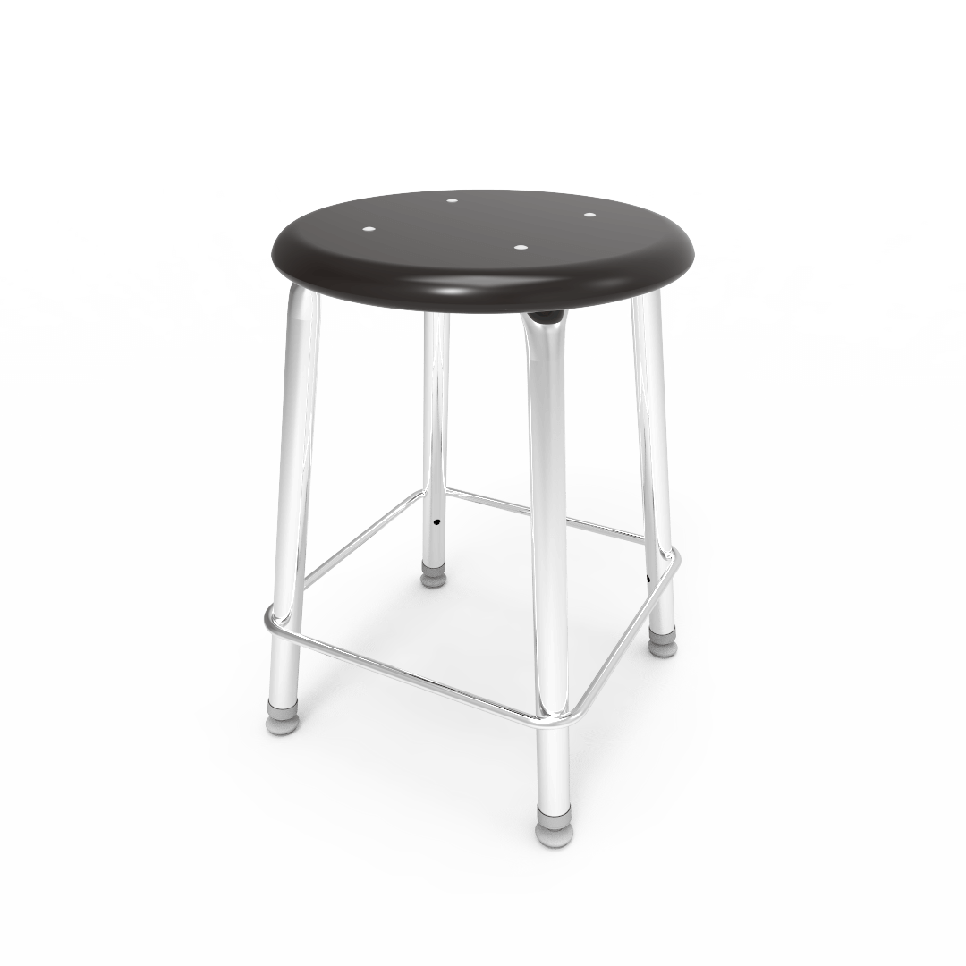 Virco 12118 - 121 Series Stool with Hard Plastic Seat, Steel Frame - 18" Seat Height - SchoolOutlet