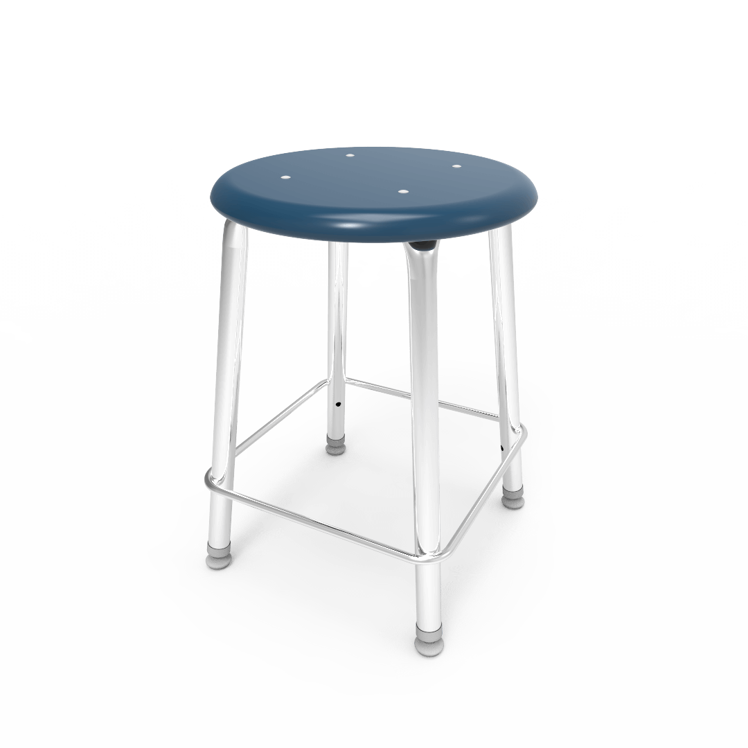 Virco 12118 - 121 Series Stool with Hard Plastic Seat, Steel Frame - 18" Seat Height - SchoolOutlet