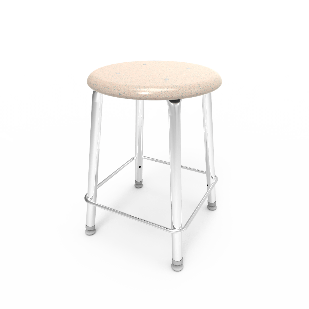 Virco 12118 - 121 Series Stool with Hard Plastic Seat, Steel Frame - 18" Seat Height - SchoolOutlet