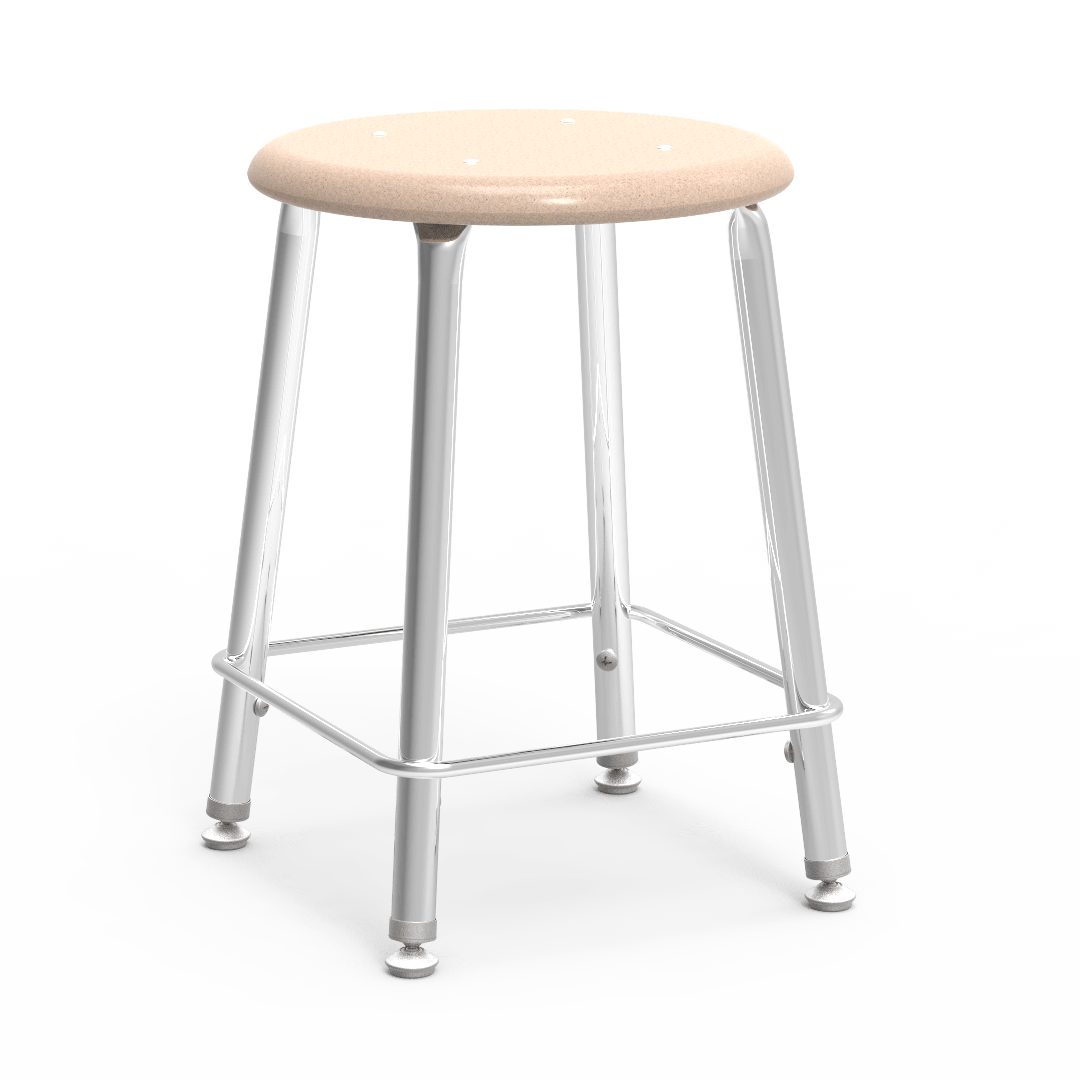 Virco 12118 - 121 Series Stool with Hard Plastic Seat, Steel Frame - 18" Seat Height - SchoolOutlet