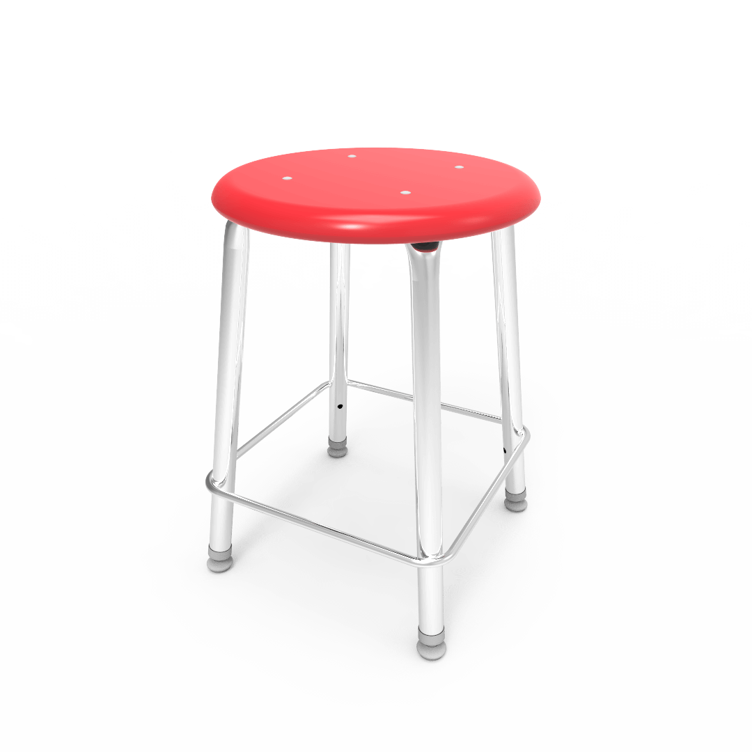 Virco 12118 - 121 Series Stool with Hard Plastic Seat, Steel Frame - 18" Seat Height - SchoolOutlet